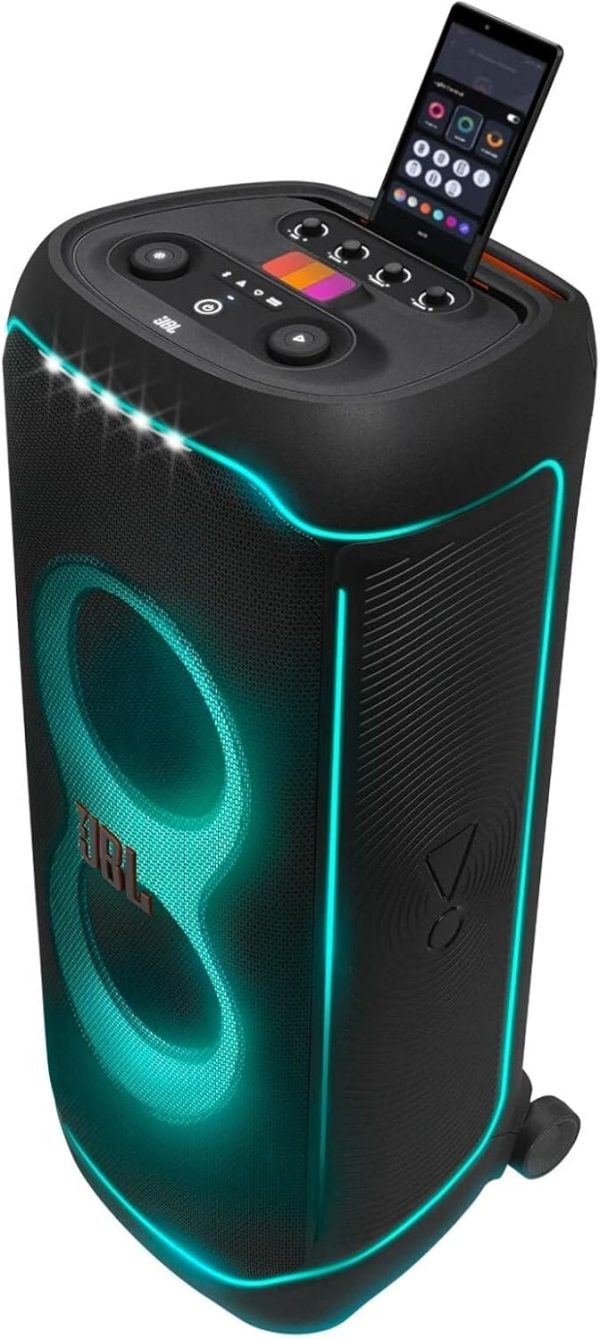 JBL Partybox Ultimate - Multi Purpose Party Speaker, with Wi-fi & Bluetooth Connectivity, Wireless, Lightshow, IPx4 Slashproof, Dual Mic & Guitar Inputs, Handle & Sturdy Wheels, Black - Image 5