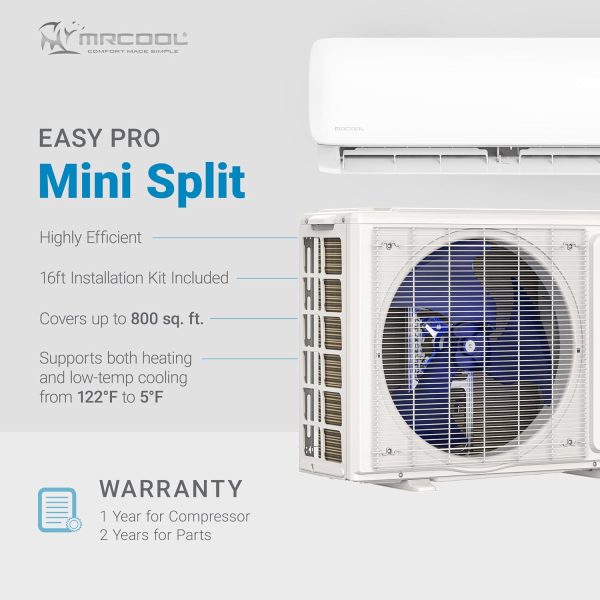 MRCOOL 18000 BTU 230V Ductless Inverter Mini Split Air Conditioner & Heat Pump System, Easy Pro Series - Wall-Mounted AC Unit w/ Heating and Cooling for Home, Office & Commercial Space - Image 7