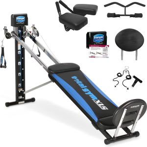 Total Gym Home Workout Machine, XLS Exercise Equipment w/ Squat Stand, Leg Pull & Ankle Cuffs – Adjustable and Portable Fitness Machine for Body Weight Training