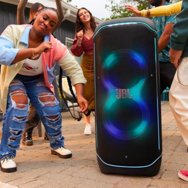 JBL Partybox Ultimate - Multi Purpose Party Speaker, with Wi-fi & Bluetooth Connectivity, Wireless, Lightshow, IPx4 Slashproof, Dual Mic & Guitar Inputs, Handle & Sturdy Wheels, Black - Image 2