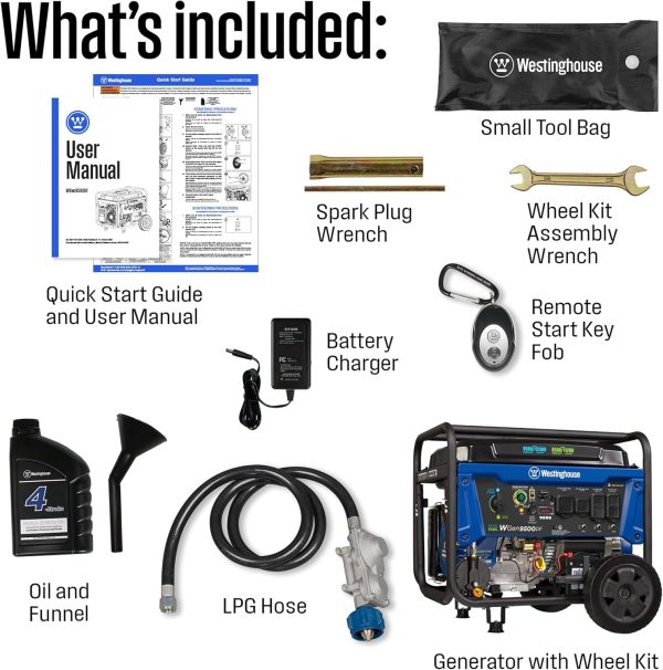 Westinghouse 12500 Watt Dual Fuel Home Backup Portable Generator, Remote Electric Start, Transfer Switch Ready, Gas and Propane Powered - Image 4
