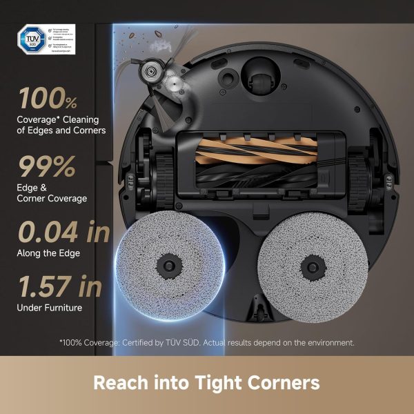 DREAME X50 Ultra Complete Robot Vacuum and Mop with Auto-Empty and Mop Self-Cleaning, 20,000Pa Suction, Obstacle Avoidance and 360° Navigation, Corner to Edge Deep Cleaning, Detangling Brush (Black) - Image 4