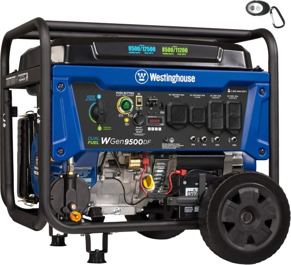 Westinghouse 12500 Watt Dual Fuel Home Backup Portable Generator, Remote Electric Start, Transfer Switch Ready, Gas and Propane Powered - Image 9