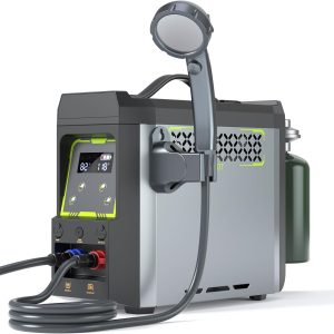 Portable Water Heater, Propane Water Heater with Shower Pump, Max 100 Mins 3s Instant Hot 20,000 BTU, 4000mAh Rechargeable Built-in Battery for Outdoor Cleaning, Camping, Hunting, Hiking
